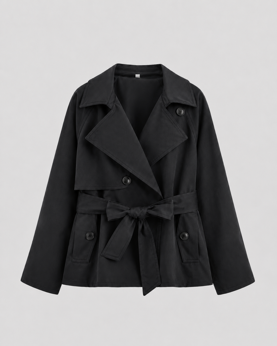 Women's Cropped Tie Waist Trench Coat | Staithes