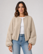 Blouson aviateur court en mélange de laine pour femme | Coxwold