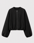 Blouson aviateur court en mélange de laine pour femme | Coxwold