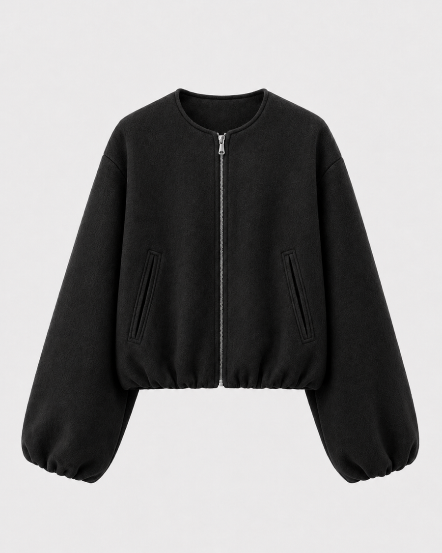 Women's Wool Blend Cropped Bomber Jacket | Coxwold