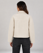 Women's Cropped Zip-Up Collared Jacket | Thirsk