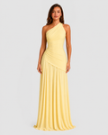 Women’s Draped Chiffon Gown with Lace-Up Back