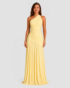 Women’s Draped Chiffon Gown with Lace-Up Back