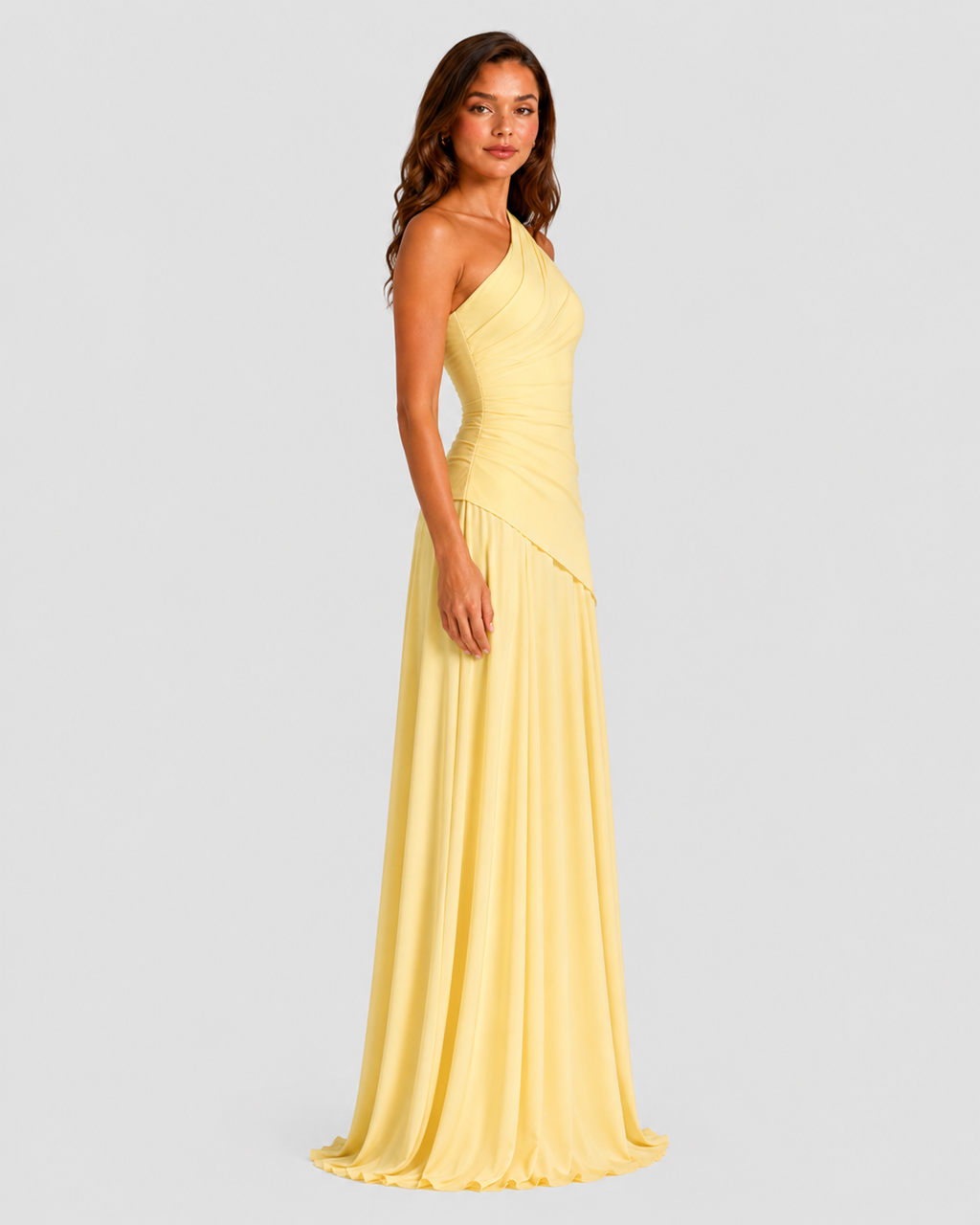 Women’s Draped Chiffon Gown with Lace-Up Back