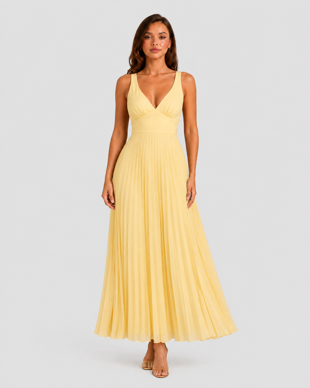 Women's Flowing Yellow Maxi Dress