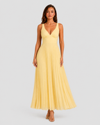 Women's Flowing Yellow Maxi Dress