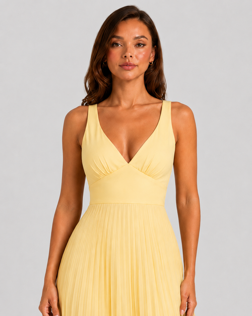 Women's Flowing Yellow Maxi Dress