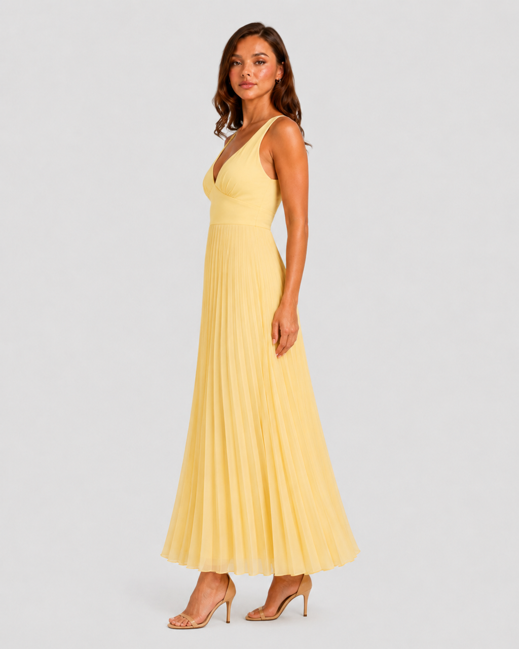 Women's Flowing Yellow Maxi Dress
