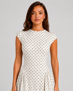 Women’s High Neck Polka Dot Maxi Dress