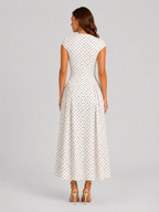 Women’s High Neck Polka Dot Maxi Dress