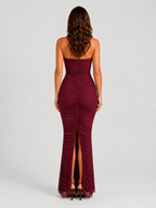 Women’s Mesh Corset Maxi Dress