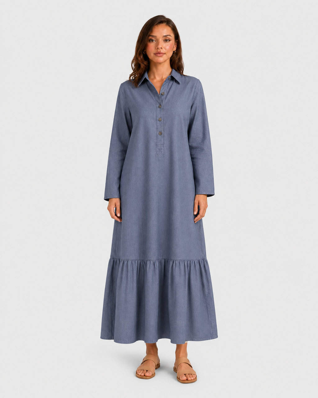 Women’s Tiered Maxi Shirt Dress