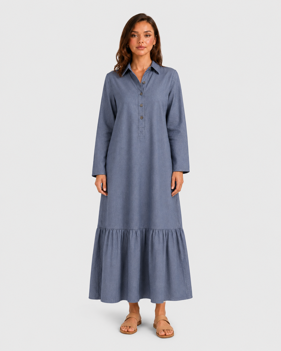 Women’s Tiered Maxi Shirt Dress