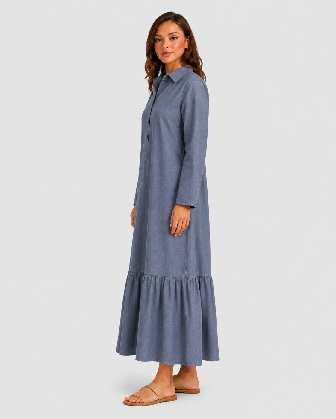 Women’s Tiered Maxi Shirt Dress