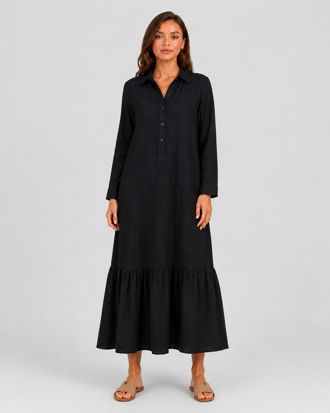 Women’s Tiered Maxi Shirt Dress