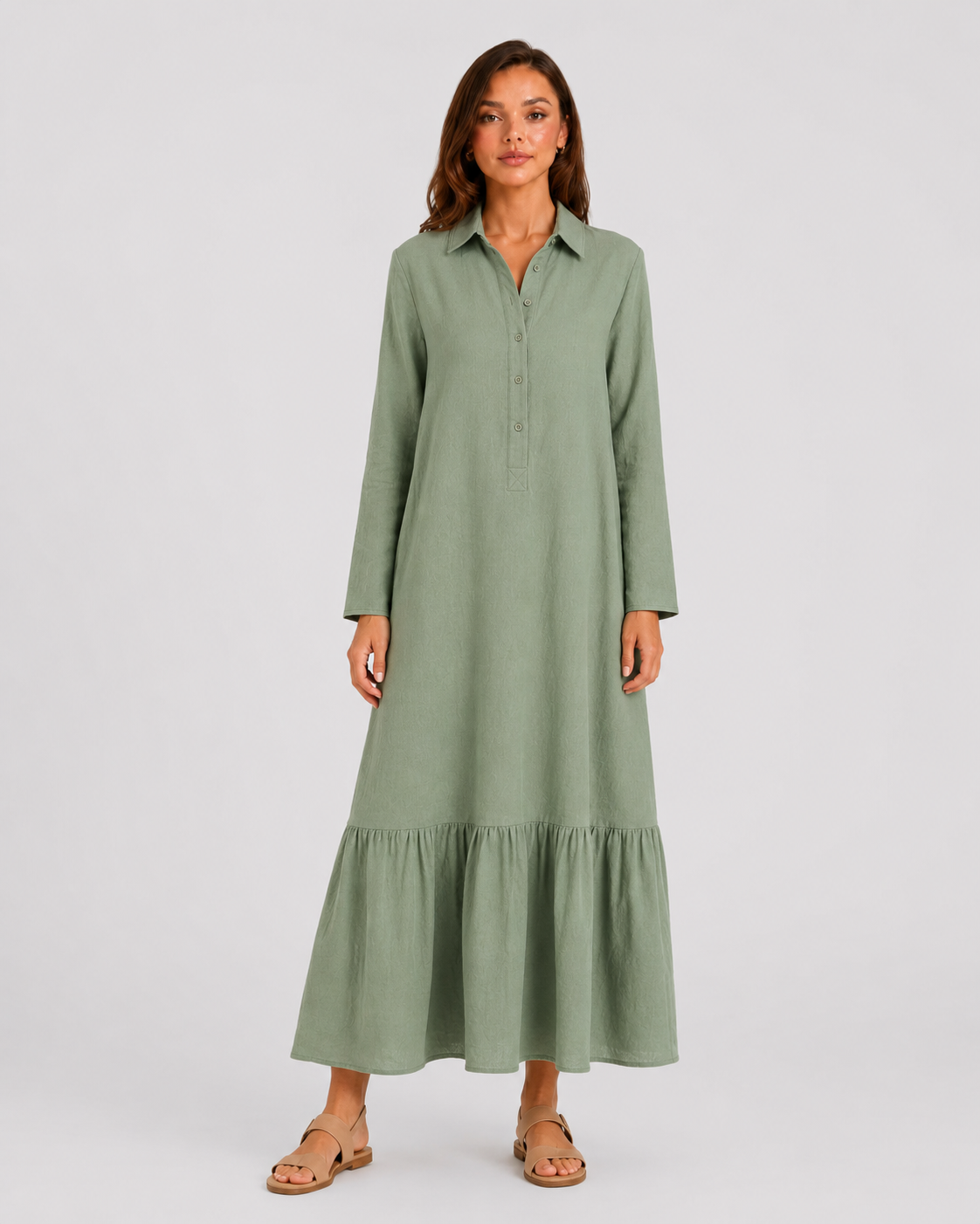 Women’s Tiered Maxi Shirt Dress