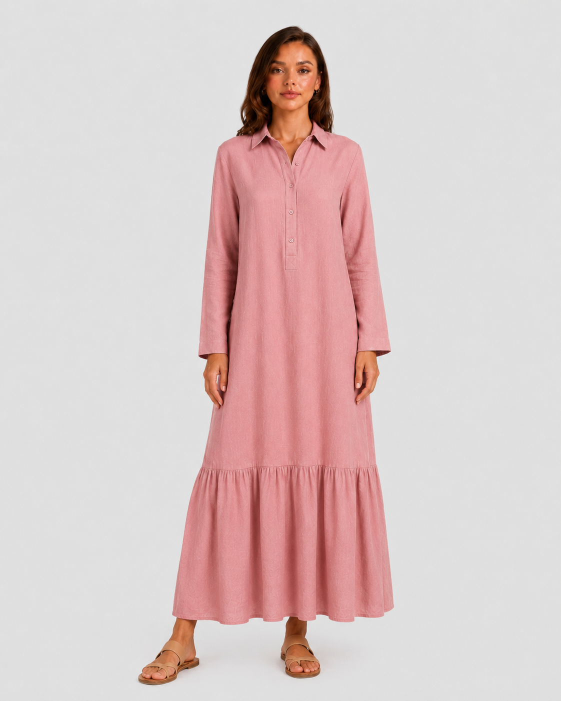 Women’s Tiered Maxi Shirt Dress