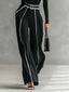 Emma | Elegant two-piece set with a high neck and wide-leg pants