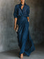 Cielo | Deep Blue Draped Maxi Dress