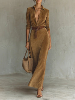 Aurelia | Belted Suede Dress