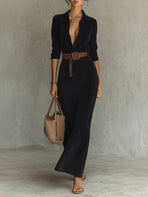 Aurelia | Belted Suede Dress