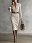 Clara - Knitted dress with a mock turtleneck and belt