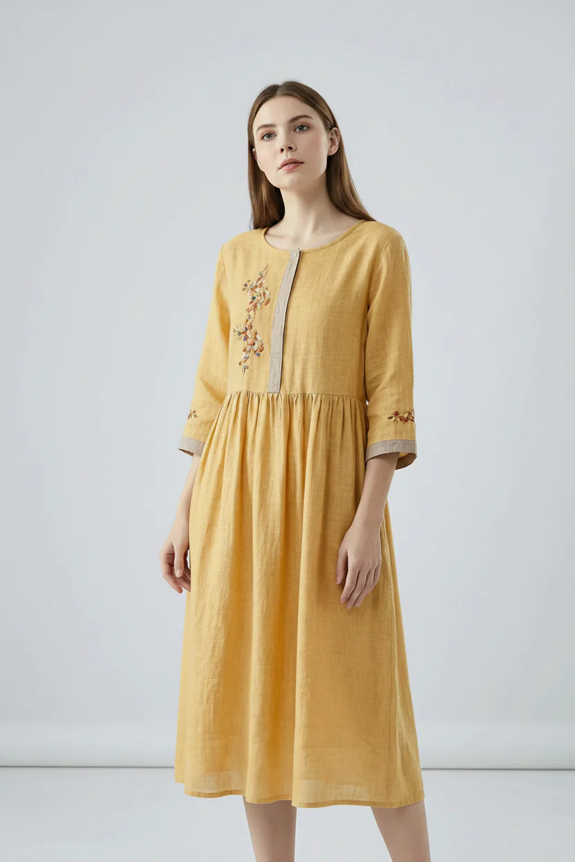 Women’s Embroidered Ethnic-Style Dress - Parker and Grant