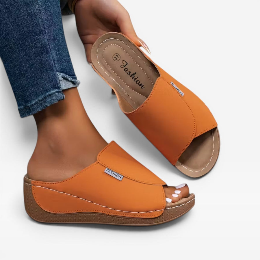 Women's Cushioned Wedge Slider Sandals — view 8