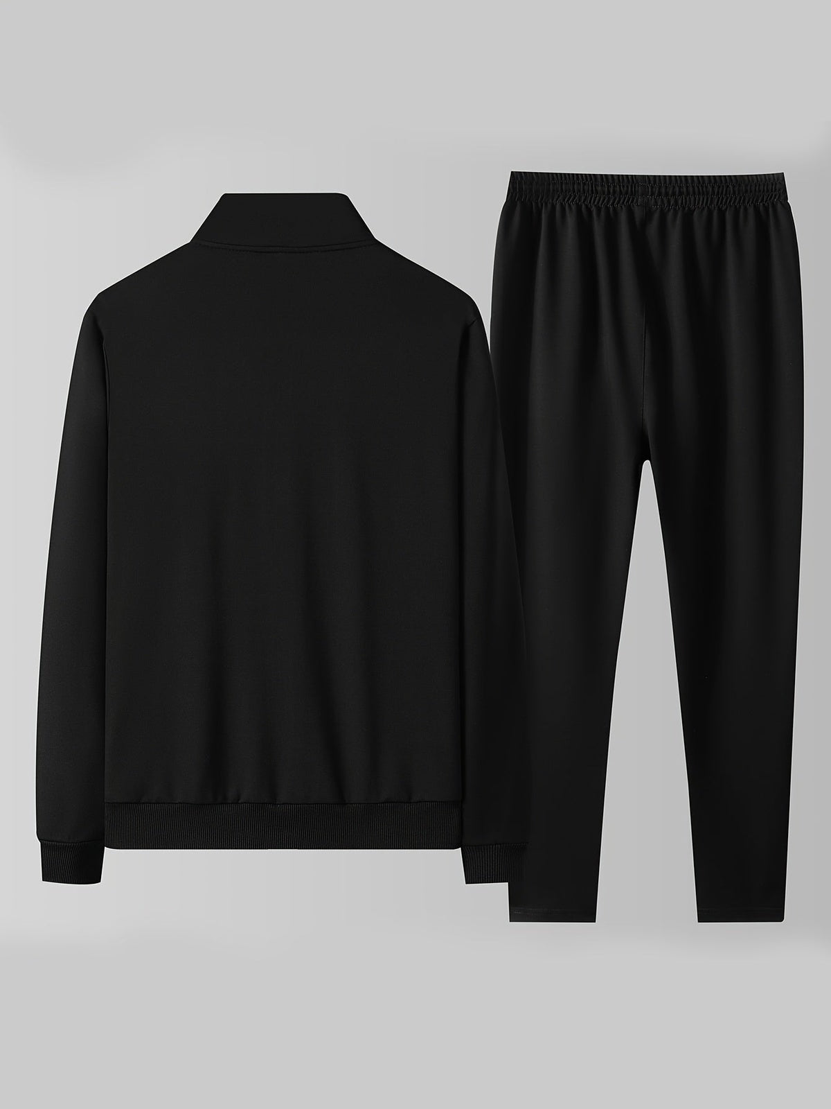 Men's stand collar zip-up tracksuit set