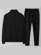Men's stand collar zip-up tracksuit set