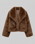 Women's Plush Faux Fur Cropped Jacket | Slaithwaite