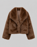 Women's Plush Faux Fur Cropped Jacket | Slaithwaite