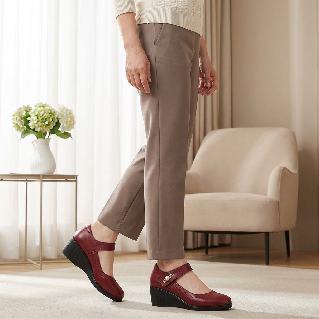 Women's Leather Mary Jane Mid Heel Shoes — view 2