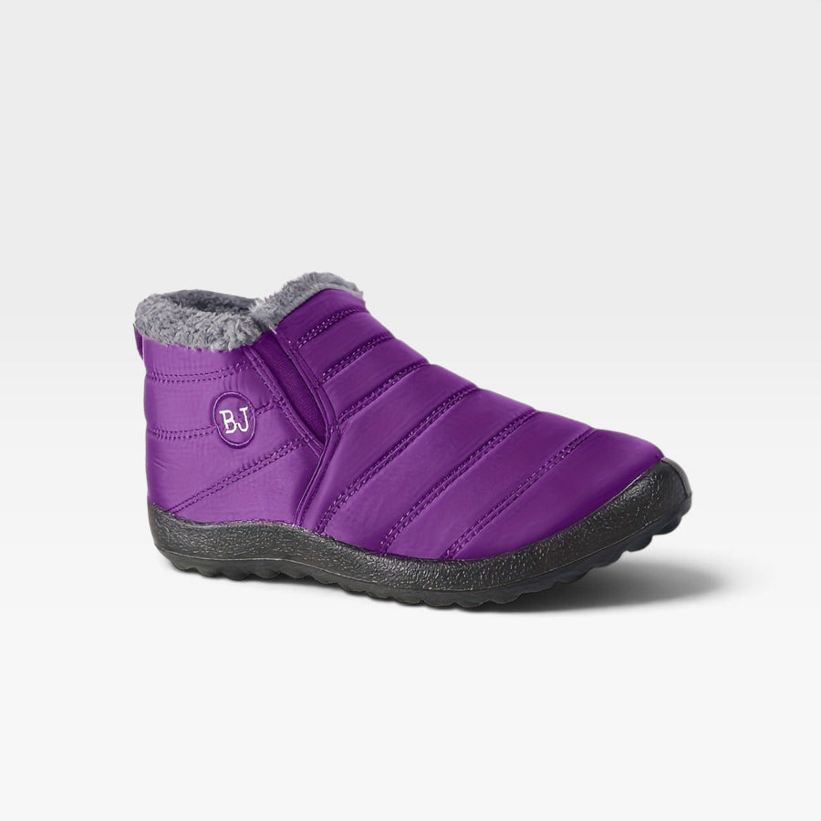 Women's Waterproof Quilted Ankle Boots with Fur Lining — view 14