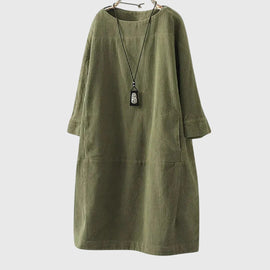 Grace | Relaxed Corduroy Midi Dress