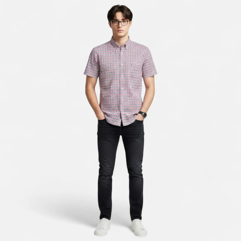 Men's Oxford short-sleeve summer shirt