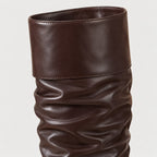 Women's slouchy knee-high boots in Dark Brown | Lydlinch – detail view