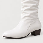 Women's slouchy knee-high boots in White | Lydlinch – detail view