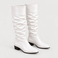 Women's slouchy knee-high boots in White | Lydlinch – front view