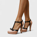Women's Platform Evening Heels with Bow Detail — view 3