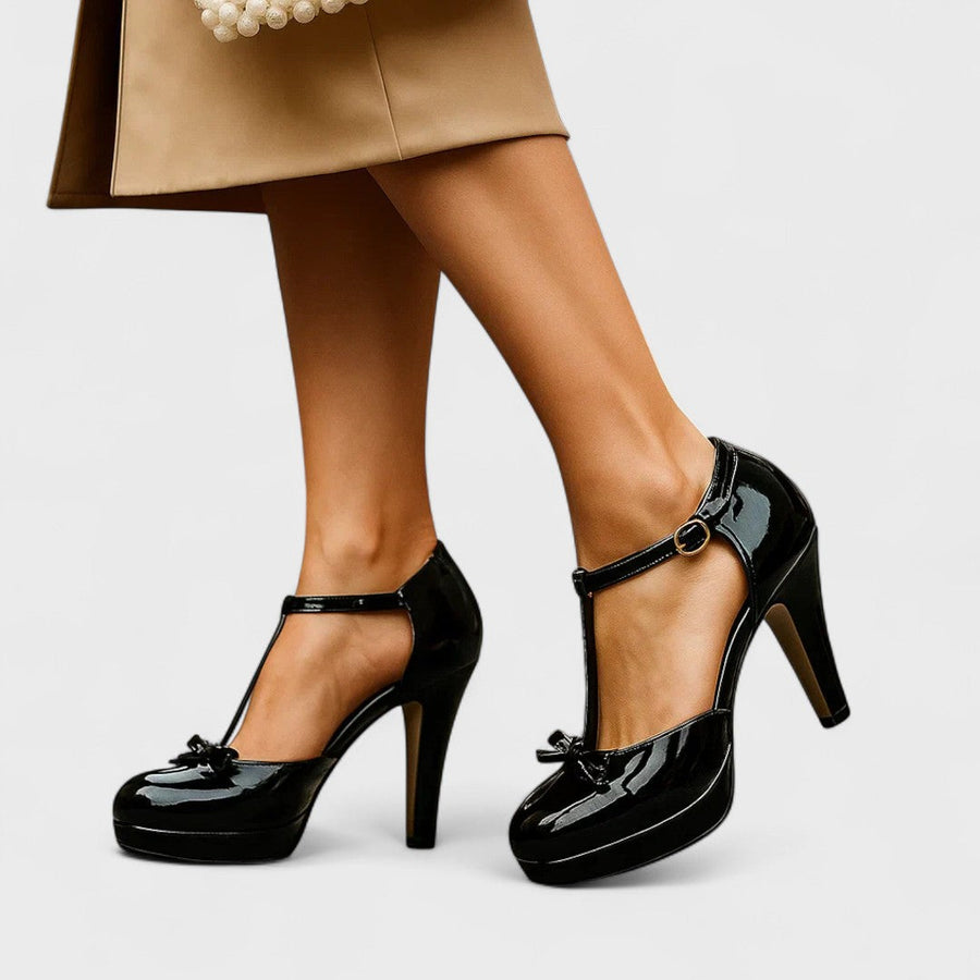 Women's Platform Evening Heels with Bow Detail — view 9