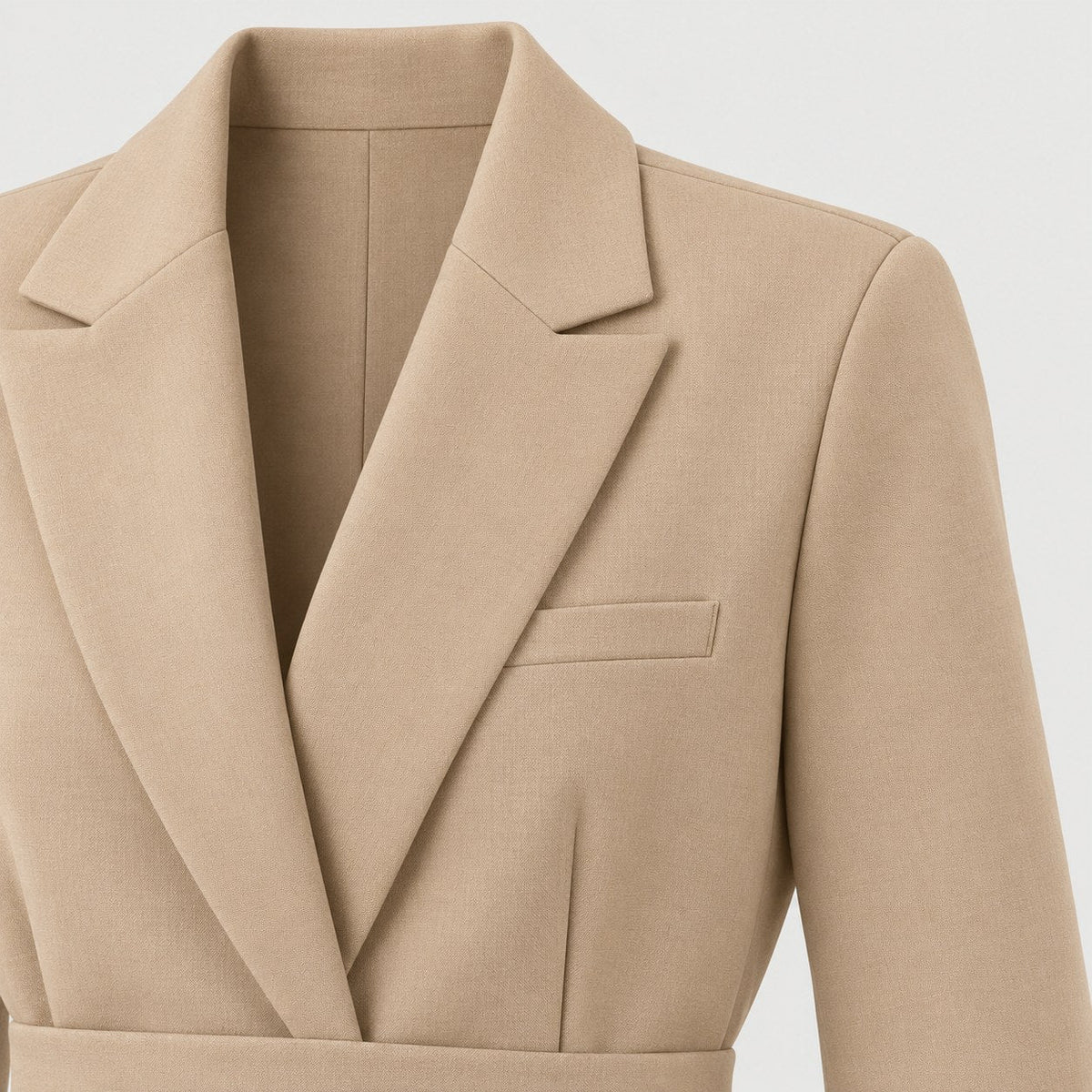 Women's tie-belt blazer in Beige | Downderry – detail view