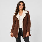 Women's sherpa-lined coat in Brown | Farndish – front view