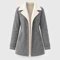 Women's sherpa-lined coat in Grey | Farndish – front view