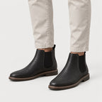 Men's Leather Chelsea Boots in Black | Wookey – front view