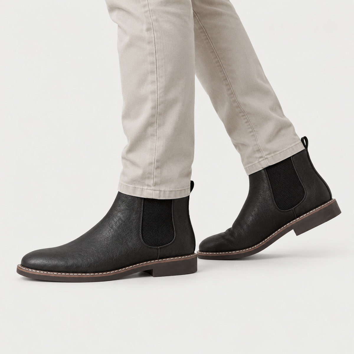 Men's Leather Chelsea Boots in Black | Wookey – side view