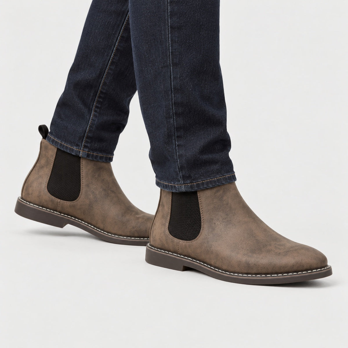 Men's Leather Chelsea Boots in Brown | Wookey – side view