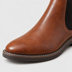 Men's Leather Chelsea Boots in Tan | Wookey – detail view