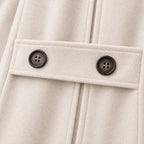 Women's hooded pea coat in Cream | Aldwincle – detail view