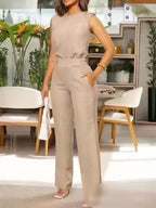 Women's sleeveless top and tailored trouser co-ord set